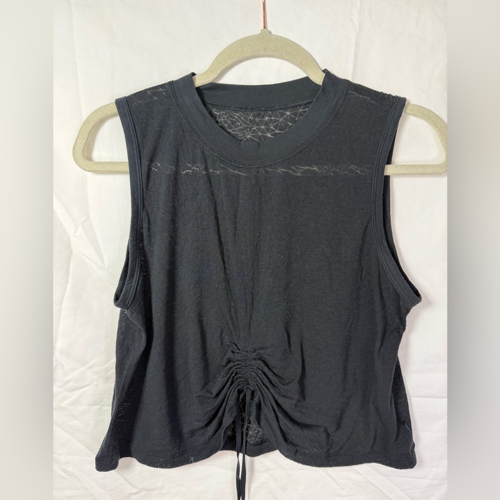 Lululemon Black Ruched Drawstring Tank Top Size 2